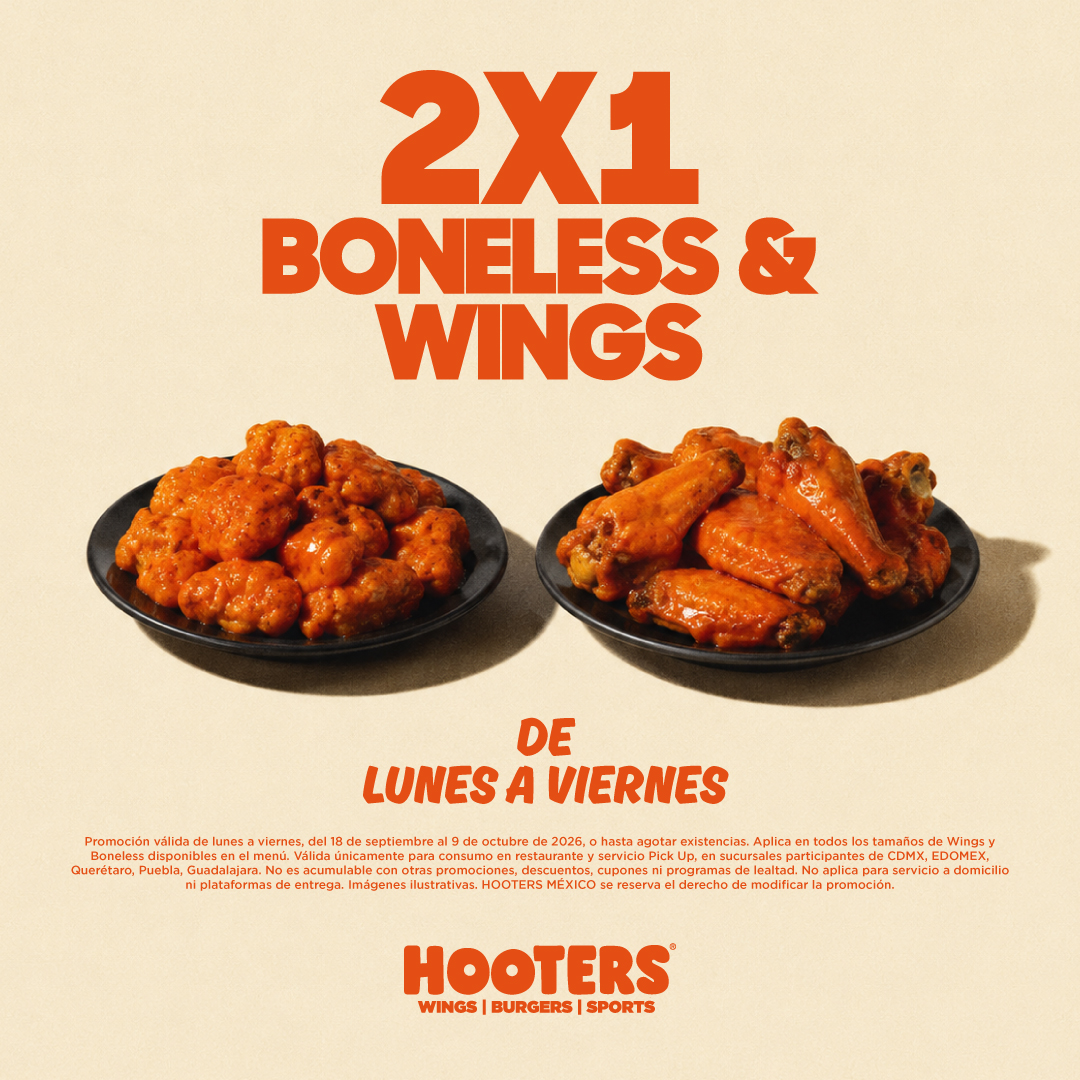 2×1 en Boneless & Wings
