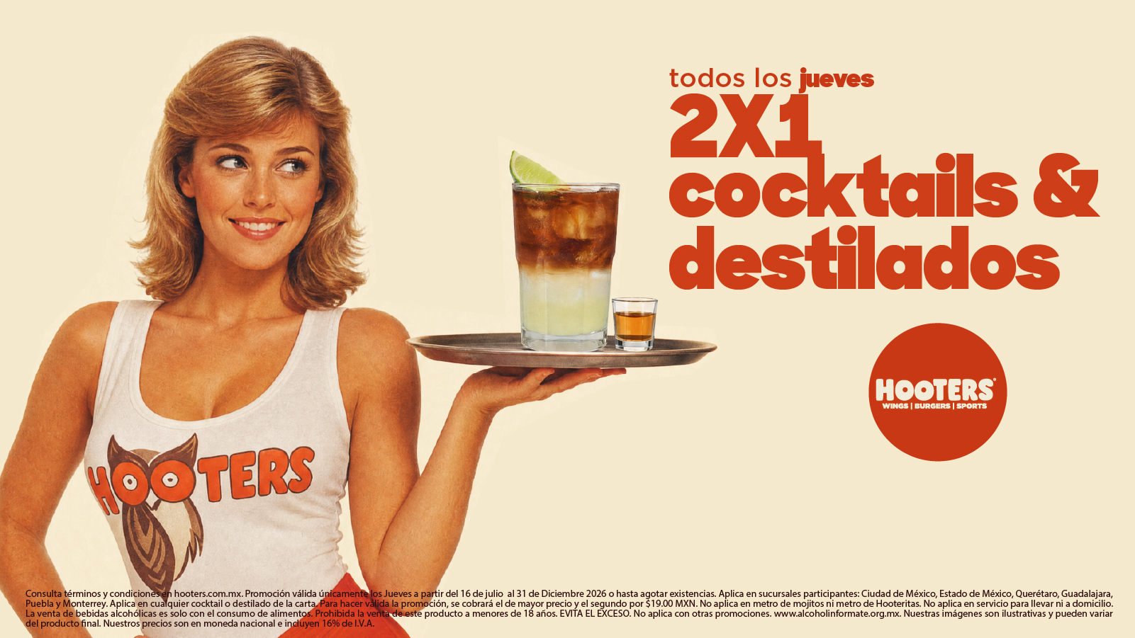 Jueves de cocteles y destilados al 2x1