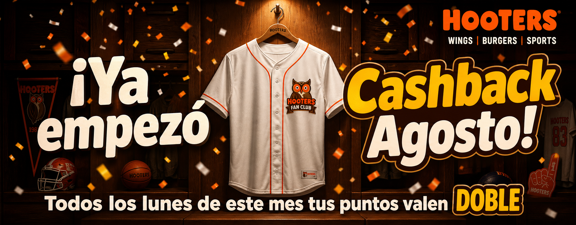 Faltan días para que tus puntos Hooters Fan Club valgan al doble