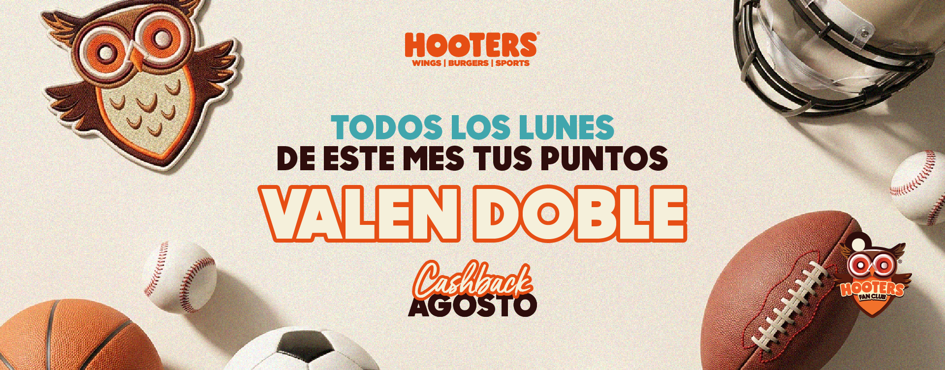 Faltan días para que tus puntos Hooters Fan Club valgan al doble